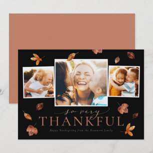 Fallande fotokort för Thanksgivingen Löv Julkort