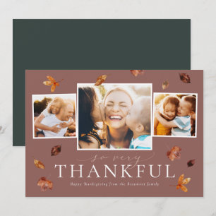 Fallande fotokort för Thanksgivingen Löv Julkort