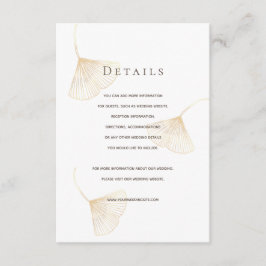 Fallande Guld Ginkgo Löv Bröllop-informationskort Tilläggskort