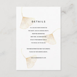 Fallande Guld Ginkgo Löv Bröllop-informationskort Tilläggskort