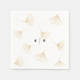 Fallande Guld Ginkgo Löv Bröllop Napkins Pappersservett