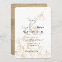 Fallande Guld Ginkgo Löv Elegant bröllop