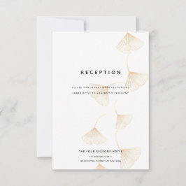 Fallande Guld Ginkgo Lövs bröllopskort för bröllop Inbjudningar