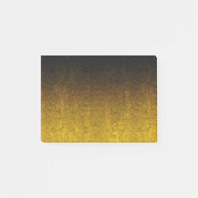 Fallande Gult och svart Glitter-övertoning Post-it Block (Framsida)