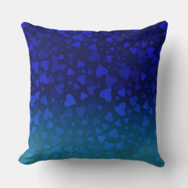 Fallande Hearts Blue Kudde