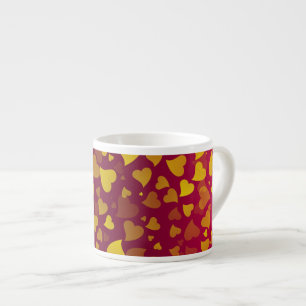 Fallande Hearts Red Guld Espressomugg