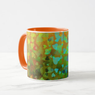 Fallande hjärtan orange mugg