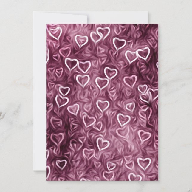 Fallande hjärtan - Rosa Inbjudningar (Framsida)