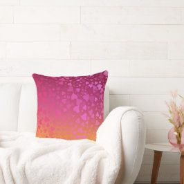 Fallande hjärtan Rosa Orange Kudde