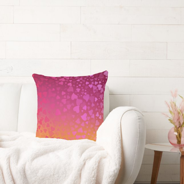 Fallande hjärtan Rosa Orange Kudde (Soffa)