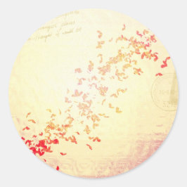 Fallande hjärtan runt klistermärke