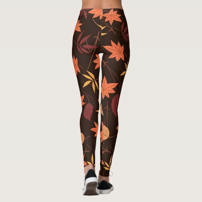 Fallande Höst löv Leggings (Baksida)