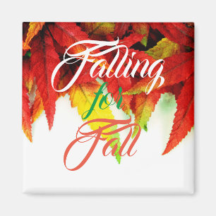 Fallande höstmapel löv röd elegant magnet