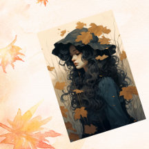 Fallande höstnedgång Maple Löv Loely Girl