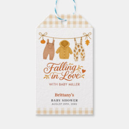 Fallande i Barnkläderna Baby Shower på hösten i Kä Presentetikett