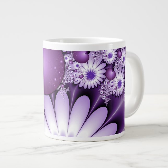 Fallande i Kärlek Abstrakt Flowers & Hearts Fracta Jumbo Mugg (Framsida höger)