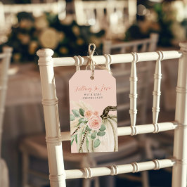 Fallande i Kärlek Baby Shower Pumpkin Blommigt Ros Presentetikett