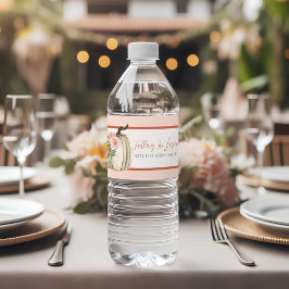 Fallande i Kärlek Baby Shower Pumpkin Blommigt Ros Vattenflaska Etikett