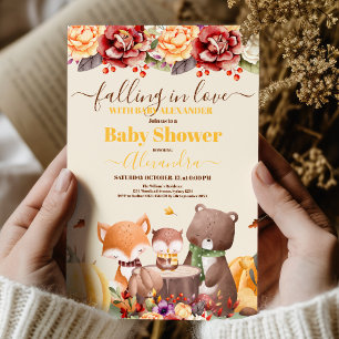 Fallande i Kärlek Baby Woodland Baby Shower Inbjudningar