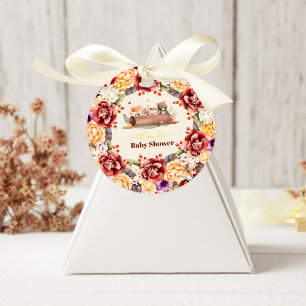 Fallande i Kärlek Baby Woodland Baby Shower Runt Klistermärke