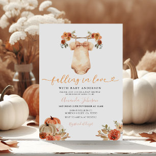 Fallande i Kärlek Blommigt Barnkläder Baby Shower Inbjudningar