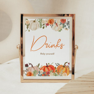 Fallande i Kärlek Blommigt Pumpkin Drinks Baby Sho Poster