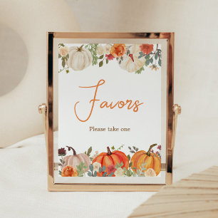 Fallande i Kärlek Blommigt Pumpkin Favoriter Babyk Poster