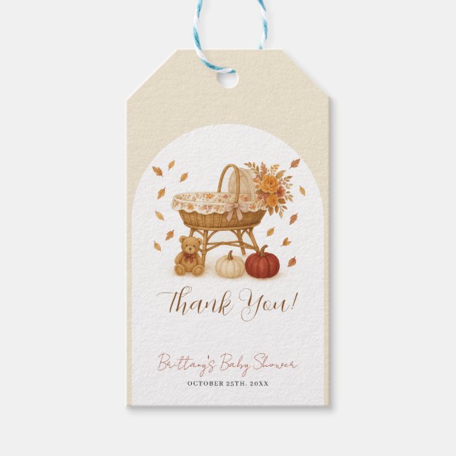 Fallande i Kärlek Boho Baby Shower Gift Märkre Presentetikett (Framsidan)