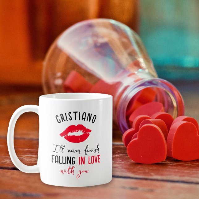 Fallande i Kärlek, Kiss Valentindagen Kaffemugg (Skapare uppladdad)