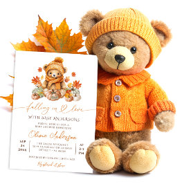 Fallande i Kärlek Little Nalle Baby Shower Inbjudningar