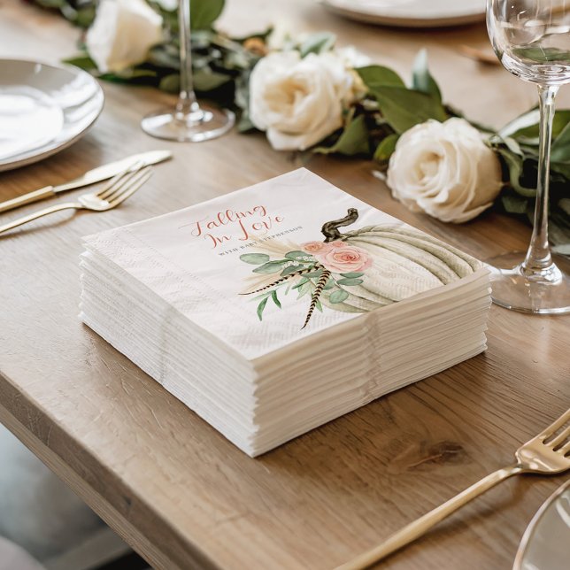 Fallande i Kärlek med Baby-vattenfärgspumpor Rosa Pappersservett (Skapare uppladdad)