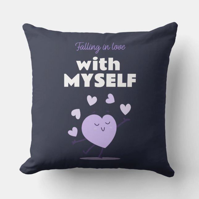 Fallande i Kärlek med Minself Self Kärlek Kudde (Framsida)