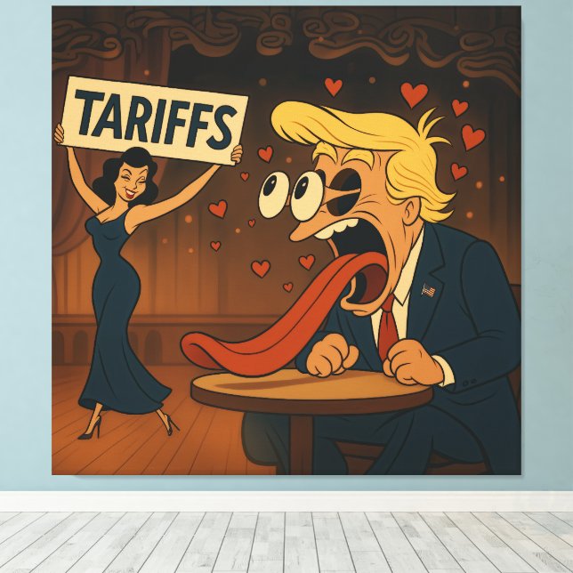 Fallande i kärlek med tullar canvastryck (Insitu (trägolv))