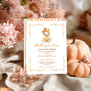 Fallande i Kärlek Pumpkin Baby Shower-inbjudan Inbjudningar