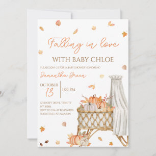 Fallande i Kärlek Pumpkin Baby Shower Inbjudningar