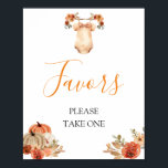 Fallande i Kärlek Pumpkin Blommigt Baby Shower-fav Poster<br><div class="desc">Fallande i Kärlek Pumpkin Blommigt Baby Shower Faves-favoritskylt</div>