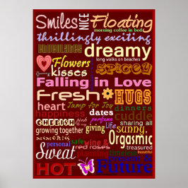 Fallande i Kärlek WordArt™-Poster Poster
