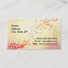 Fallande kärlekhjärtor visitkort