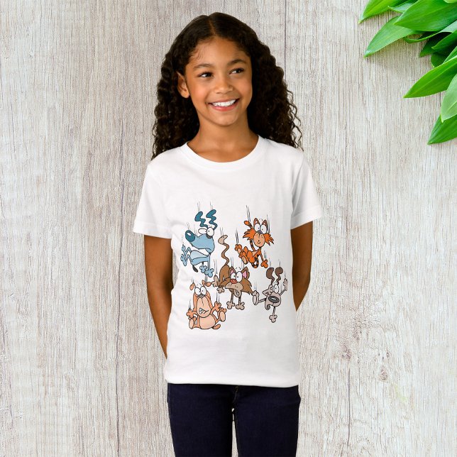 Fallande katter och Hundar Girls T-Shirt (Skapare uppladdad)
