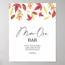 Fallande löv baby shower Momosa bar Poster