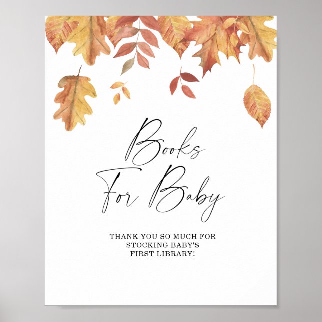 Fallande löv - böcker för baby-plakat poster (Framsidan)