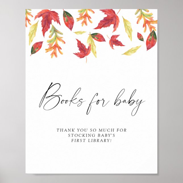 Fallande löv - bokar för baby poster (Framsidan)