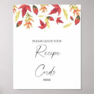 Fallande löv - Ditt recept-kort här Poster