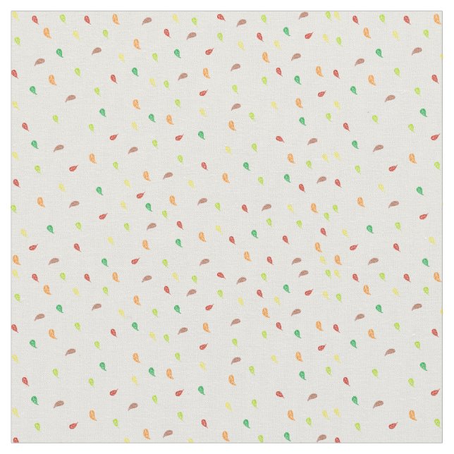 Fallande Löv Fabrics - White Tyg (Närbild)