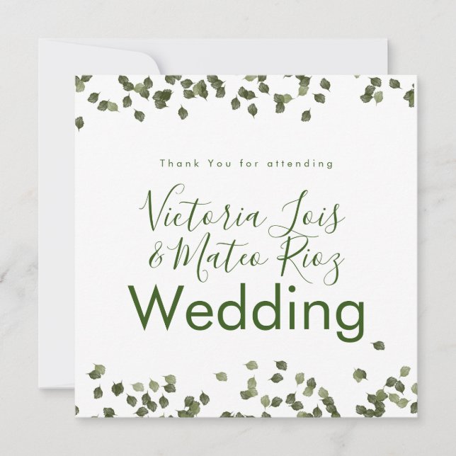 Fallande löv Fall Höst Tack Bröllop (Framsida)