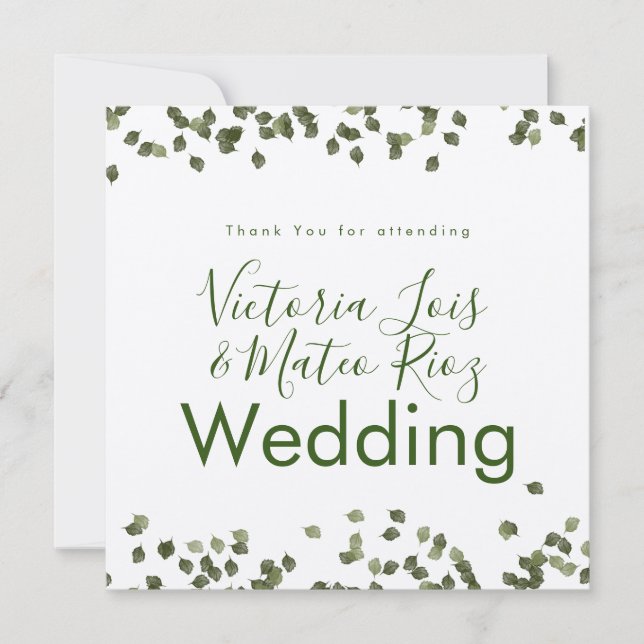 Fallande Löv Fall Tack Rustic Bröllop (Framsida)