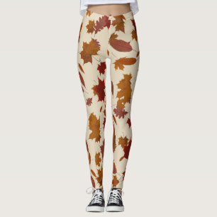 Fallande löv för höst på anpassningsbarkräm leggings