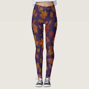 Fallande löv för höst på beställnings- mörk leggings