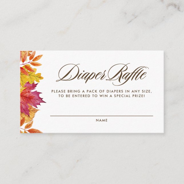 Fallande Löv Garland Baby Shower Raffle Tilläggskort (Framsida)