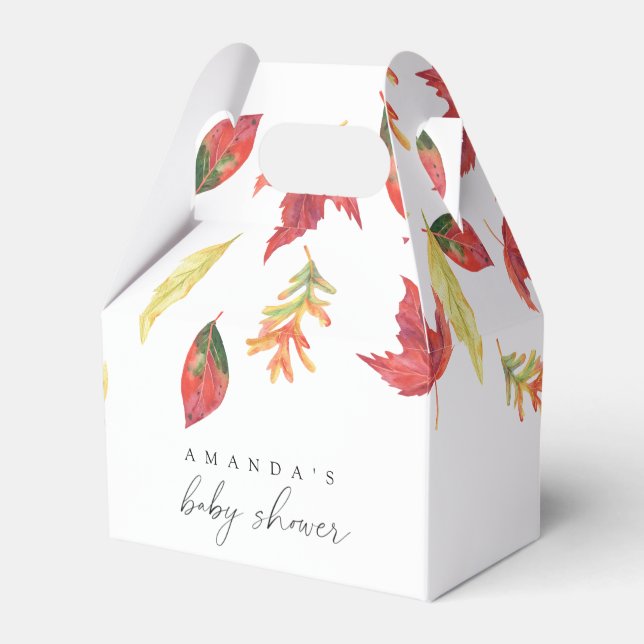Fallande löv höst baby shower presentaskar (Framsidan Sidan)